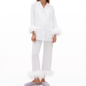 Sleeper Double Feather-Trim Party Pajama Set